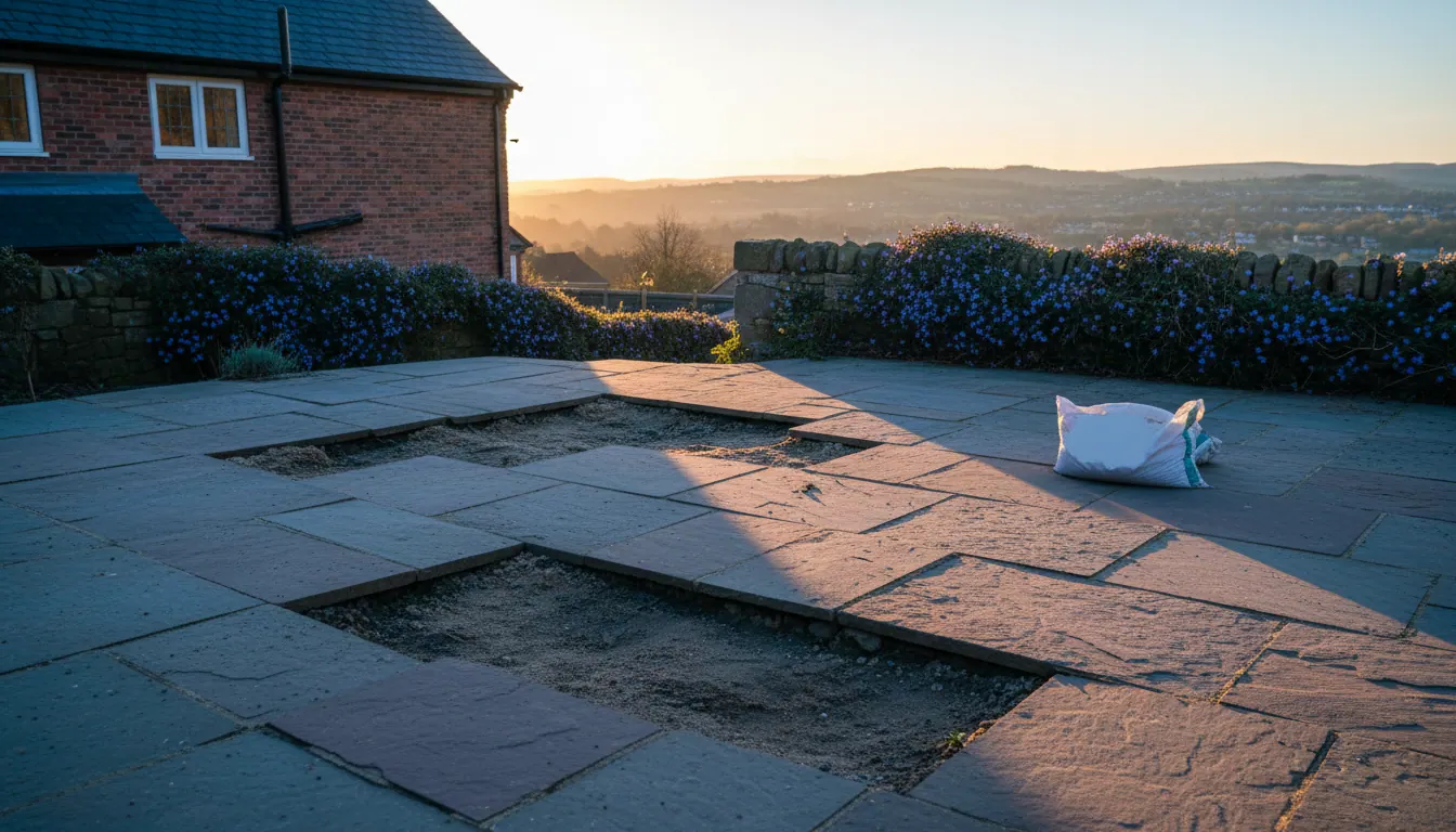 Patio Subsidence in Sheffield and Rotherham: Why Indian Sandstone Sinks Without Proper Base Preparation