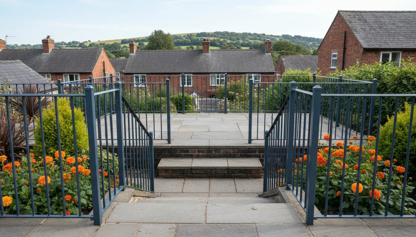 Metal Railings for Garden Steps & Terraces: Safety, Style & Building Regs Across the Midlands