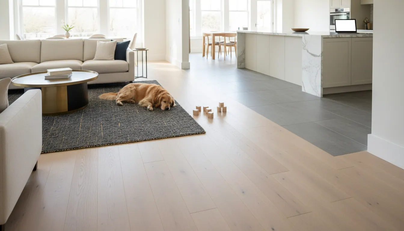 Flooring for Open-Plan Living After a Newark Home Renovation: Continuity & Transitions