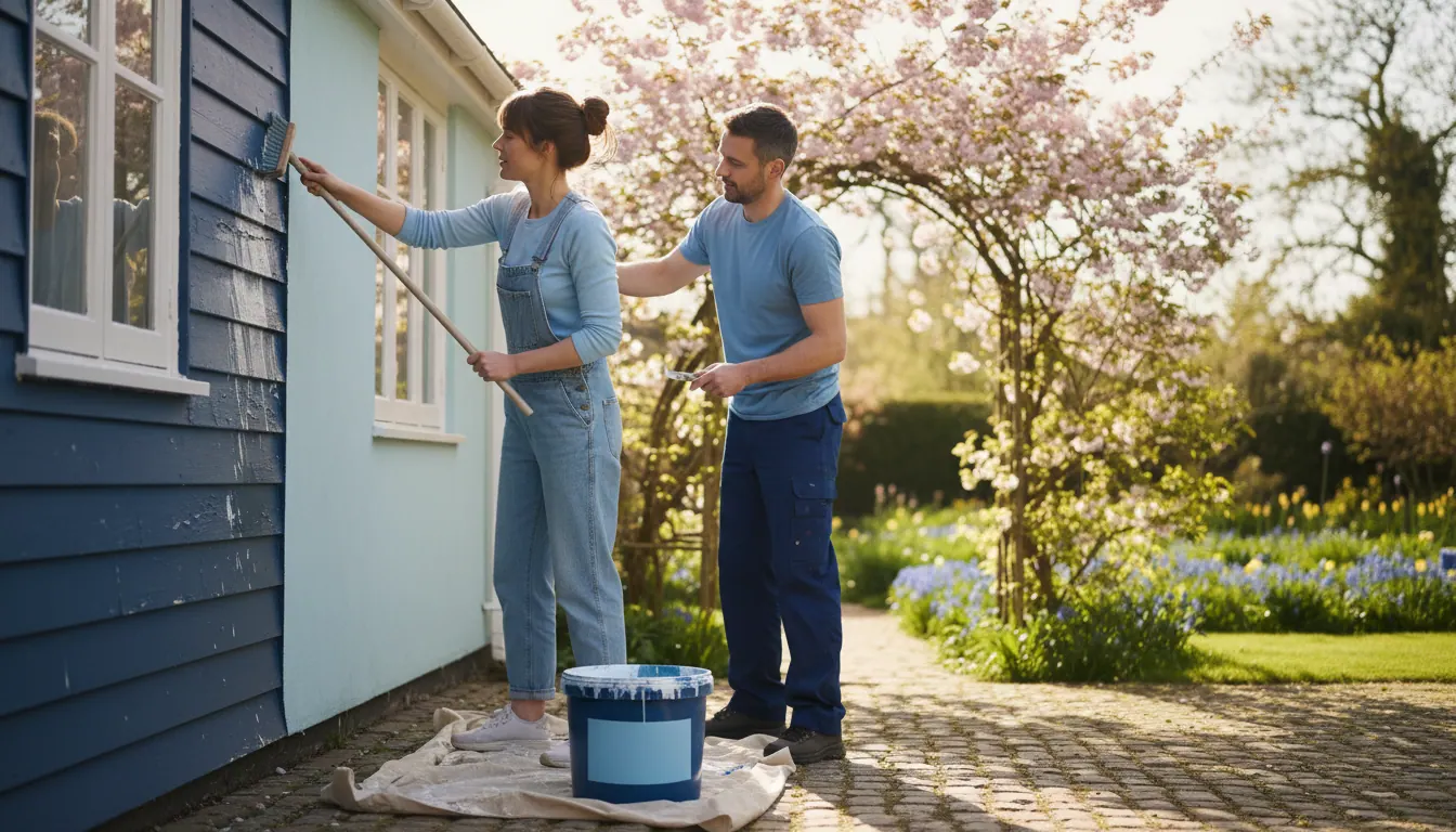 Exterior painting in spring: preparing weatherboard and masonry for Kent's weather