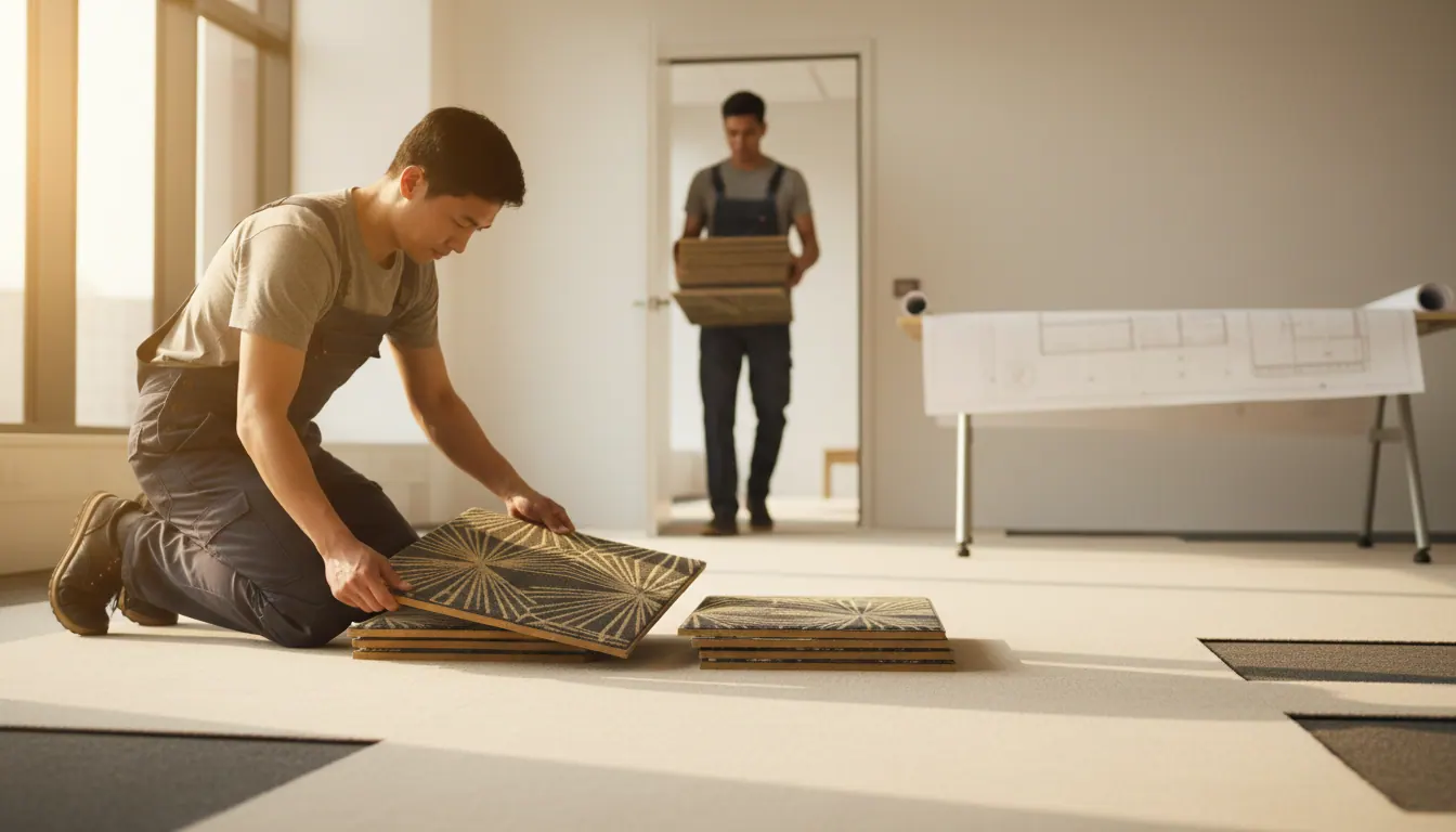Commercial carpet tiles for Warrington offices and care homes: durability and easy replacement between tenancies