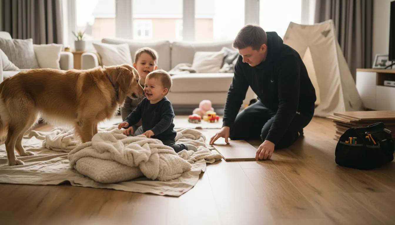 Fitting new flooring around a busy Warrington household: how to minimise disruption with kids and pets