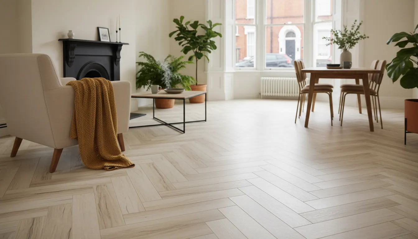 LVT herringbone flooring for Warrington open-plan knock-throughs: running the pattern seamlessly across rooms