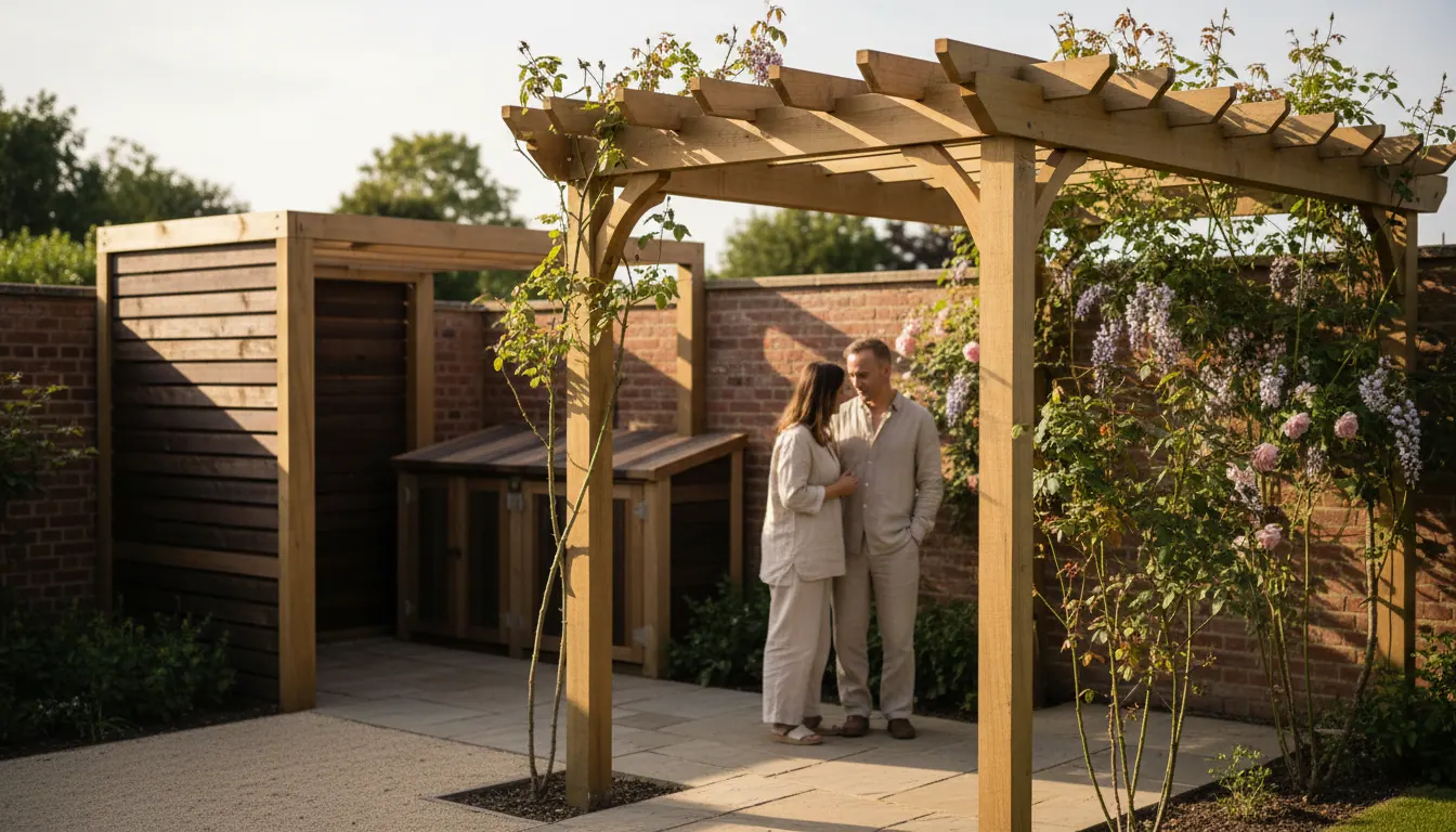 Garden Structures in Cheshire: Pergolas, Screening & Bin Stores, Bespoke Timber Solutions for Awkward Spaces