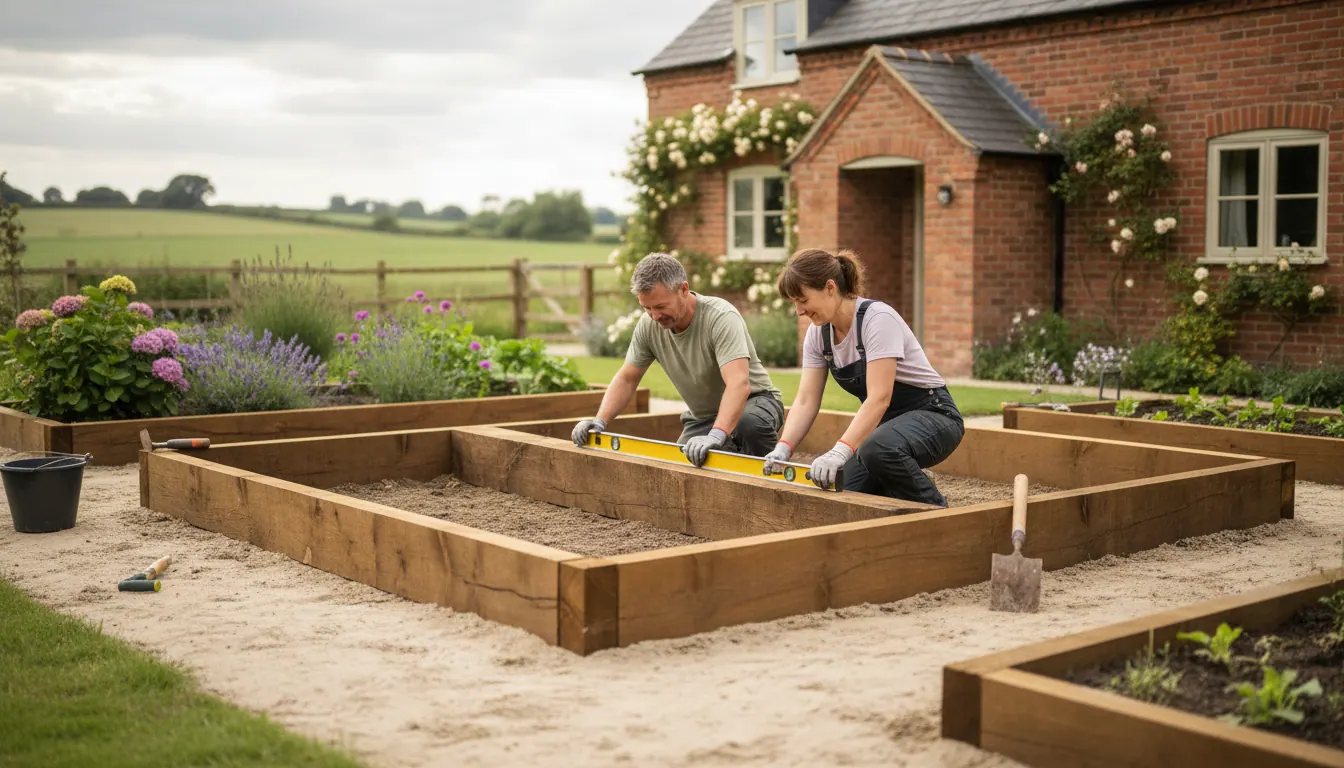 Raised Beds & Sleeper Borders on Clay Soil: Getting Them Level & Keeping Them Secure in Cheshire Gardens
