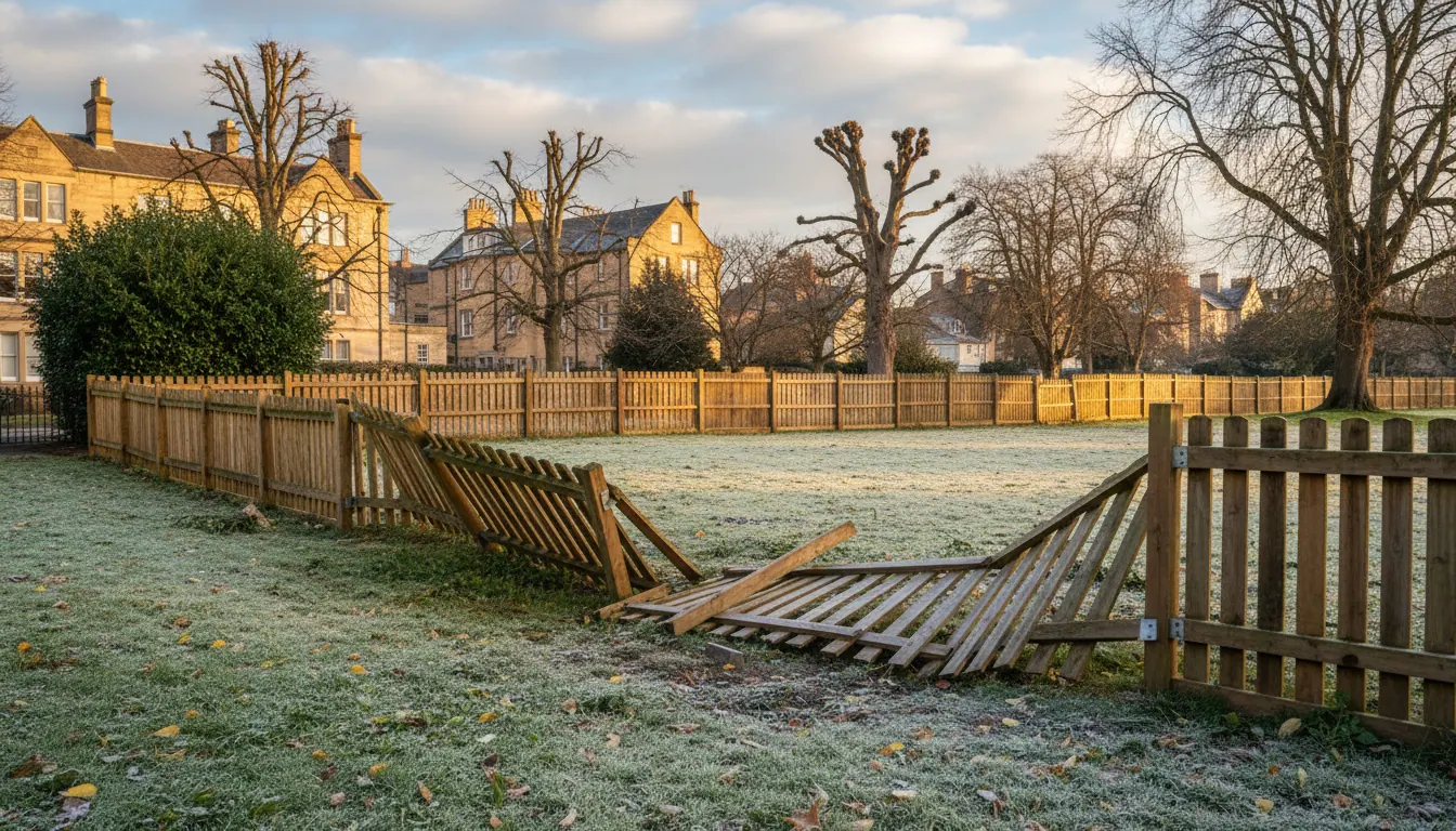 Storm damage and winter fences in Leeds