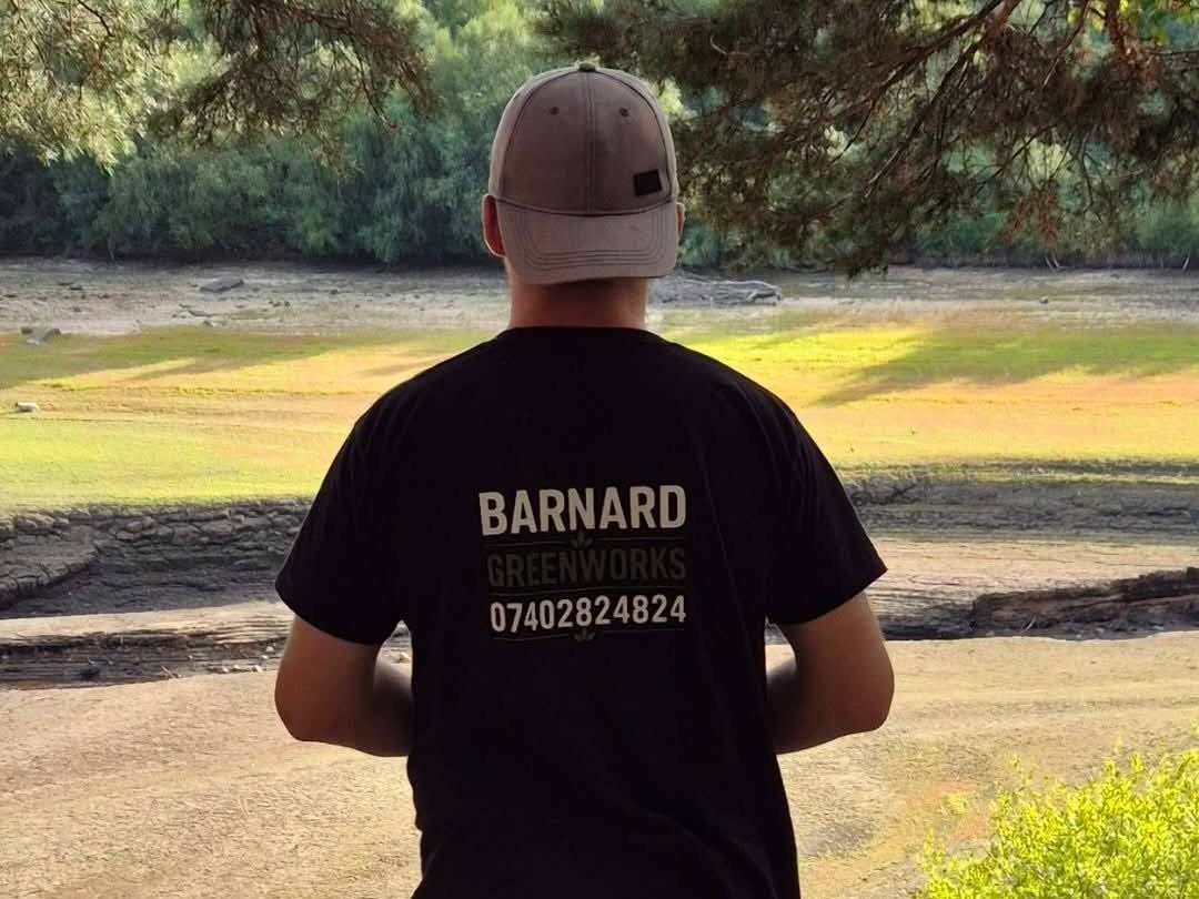Matt of Barnard Greenworks looking out over the fields